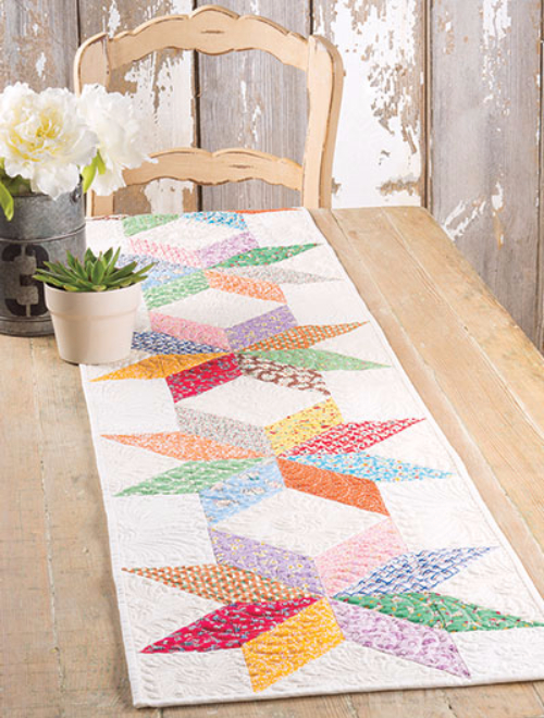 Colorful And Bright Table Runner Made Easy With Charm Squares Quilting Cubby