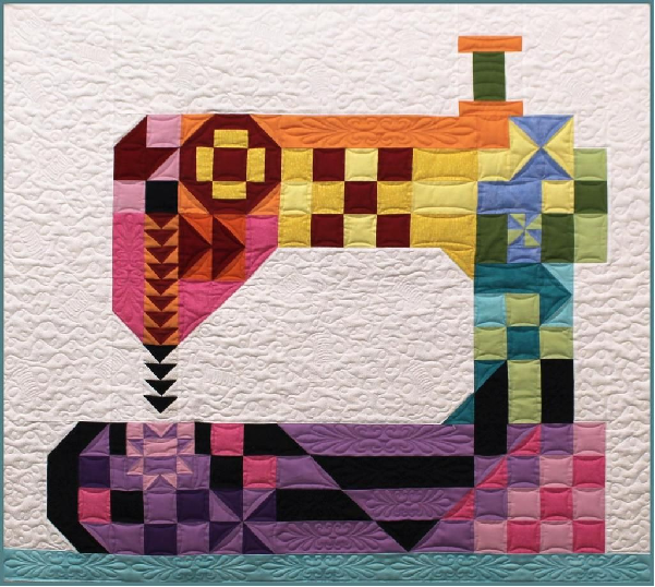 A Sewing Machine Quilt Made Up Of Quilt Blocks Quilting Cubby