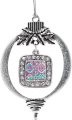Inspired Silver - Silver Square Charm Holiday Ornaments with Cubic Zirconia Jewelry