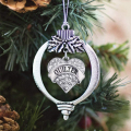 Inspired Silver - Silver Pave Heart Charm Holiday Ornaments with Cubic Zirconia Jewelry