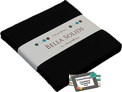 Bella Solids Blacks Moda Charm Pack by Moda Fabrics; 42-5