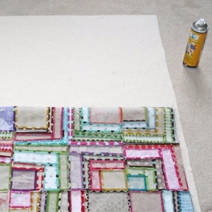 basting a quilt using a baste spray