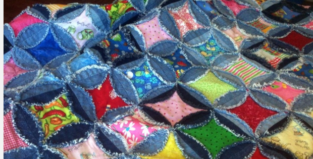 Image detail for -Denim Circle Quilt – Free Pattern! | Circle quilts, Denim  quilt patterns, Circle quilt patterns