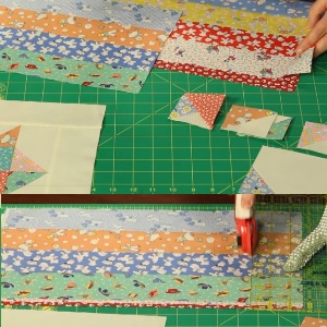 rotary cutter to cut quilt strips