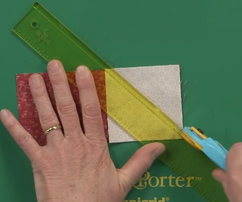 add a quarter ruler diagonal cut