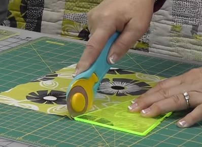 cut fabric using a dresden plate ruler
