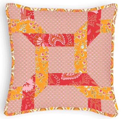 quilting pillow with woven braid fabric