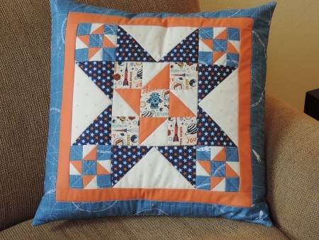 star quilt block used for a cushion