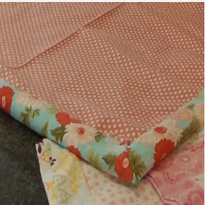 turn baby blanket fabric right side out