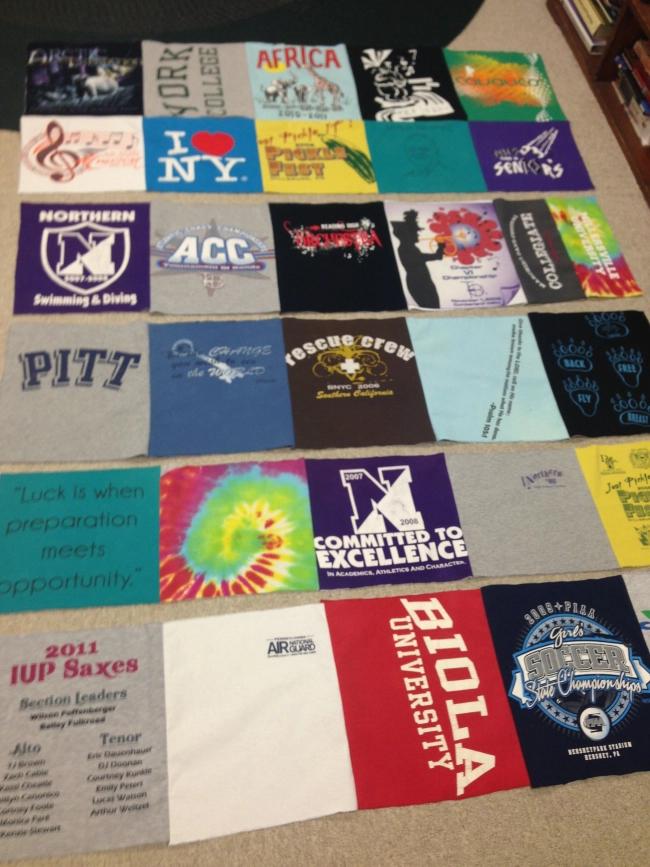 use old tshirts for t shirt quilt