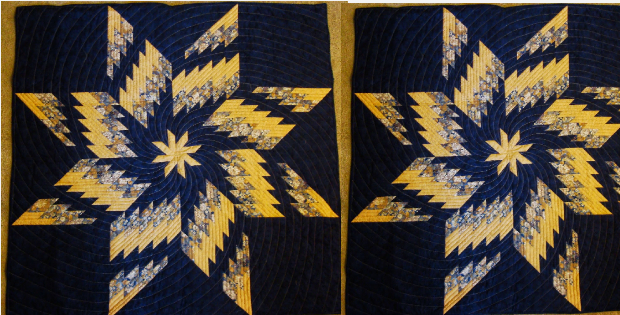 Bargello Quilt With Spinning Star
