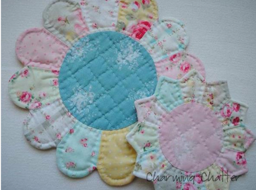 cabbage rose fabric pot holder pattern