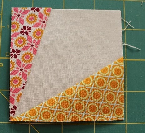 pinwheel block pink and orange