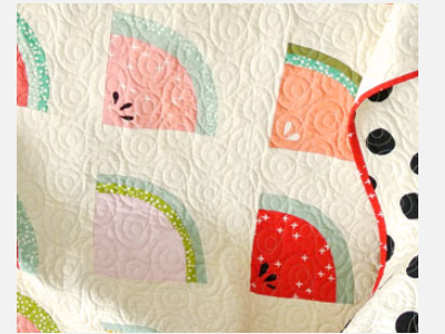 watermelon fabric with seeds applique