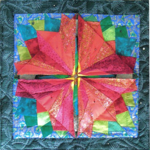 Quilt Pattern With Buttoned Flaps flower