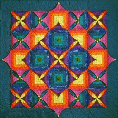 Quilt Pattern With Buttoned Flaps wall quilt changed pattern