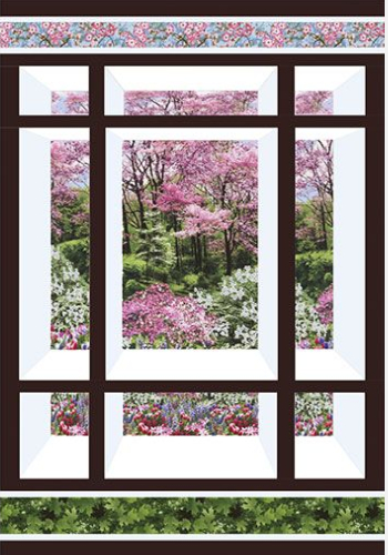 Window On The East Quilt Pattern overlooking country garden
