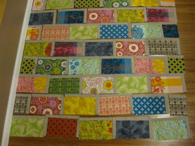 colorbrick quilt pattern laid for design placement