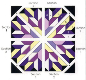 deco medallion quilt block 24 Quilted Gems