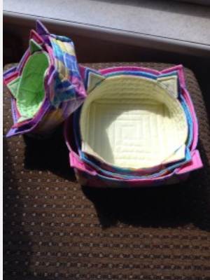 fabric nesting bowls quilted