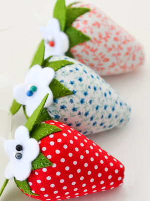 strawberry pin cushions