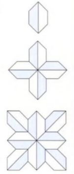 template for facet crystals quilt pattern