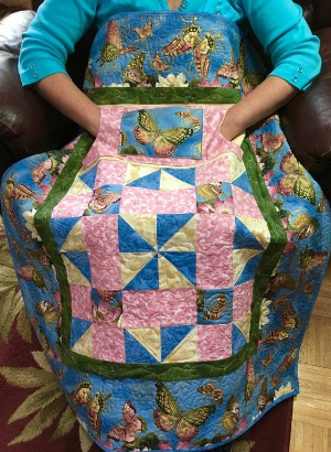 Lap quilt with pockets butterflies