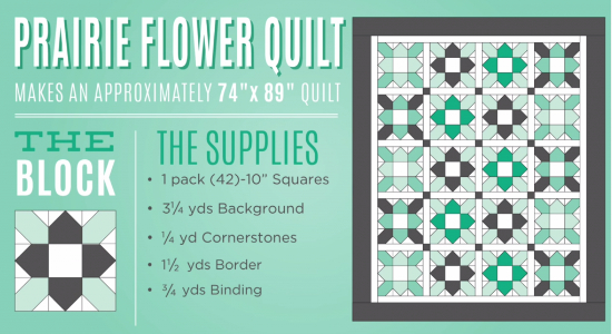 Prairie Flower Quilt free pattern