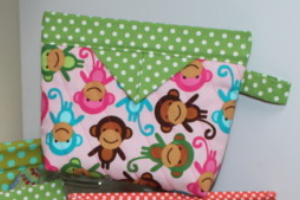 cute snap bag monkey fabric