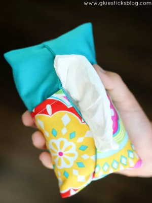 how to make a double sided tissue pouch