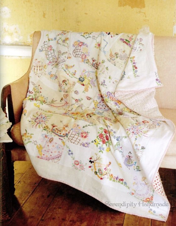 how to make a quilt with vintage linen