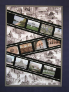 photo quilt with film strip quilt pattern