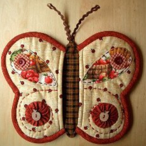 quilted potholders butterflys and buttons