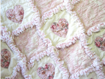 rag quilt shabby chic pink and white