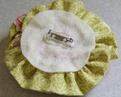 scrappy rose brooch completed