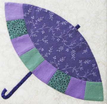 summer parasol applique blue and green