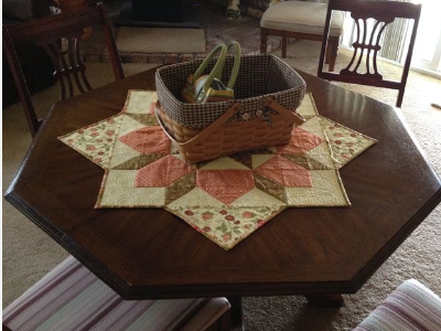 swoon block table topper quilted