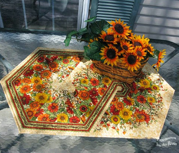 triangle swirl pattern using floral border fabric