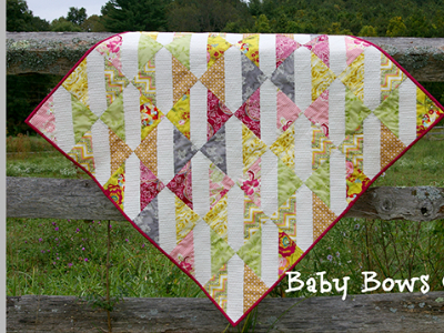 baby quilt baby bows