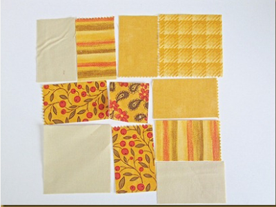 fabric from charm pack for autumn leaves