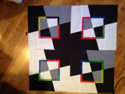 how to arrange wonky squares quilt block