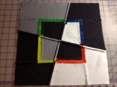 how to sew the squares of a wonky squares quilt