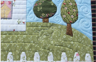 patchwork party wild cottage rose with a dog