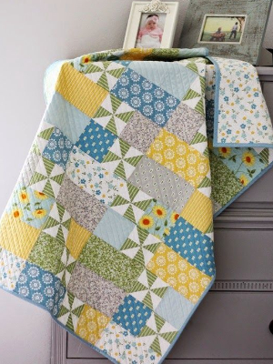 pinwheel quilt pattern Oh Clementine fabric