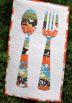 wall hanging quilt pattern spoon and fork