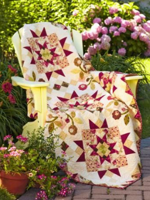 chain quilt with roseberry fabric