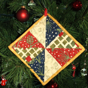 christmas hot pads half square triangles