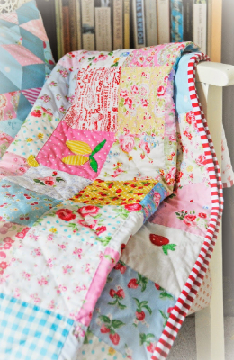 four patch quilt floral fabric applique