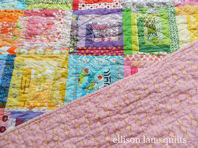 improv log cabin quilt flanel backing