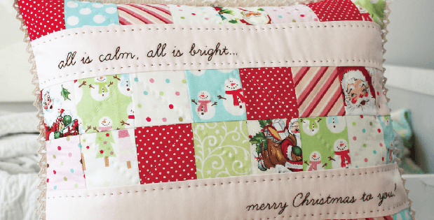 Christmas patchwork pillow pattern